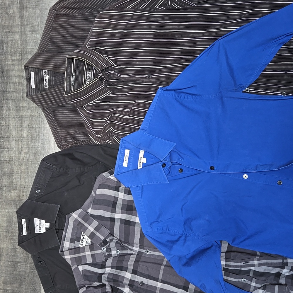 Lot Of 5 Express Brand Men Dress Shirt Size S